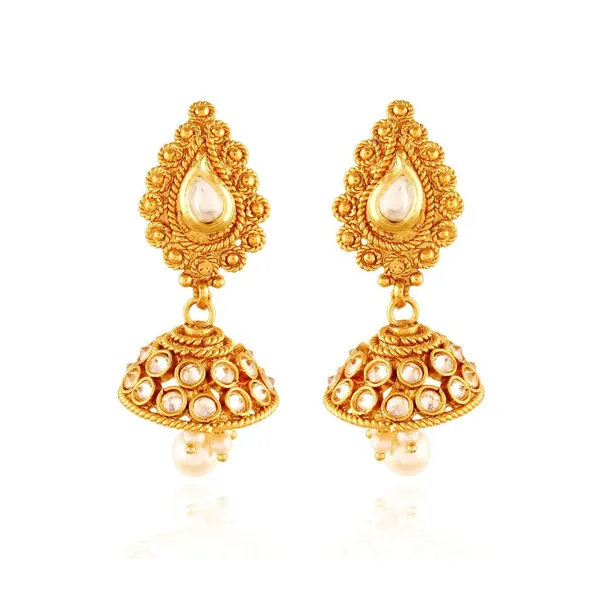 Gold_Traditional_Ethnic_White_Diamond_Wedding_Jewellery_Pendant_Set_For_Women