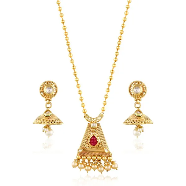 Gold_New_Fusion_Pendant_Set_For_Women