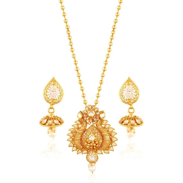 Gold_American_Diamond_Pendant_Set