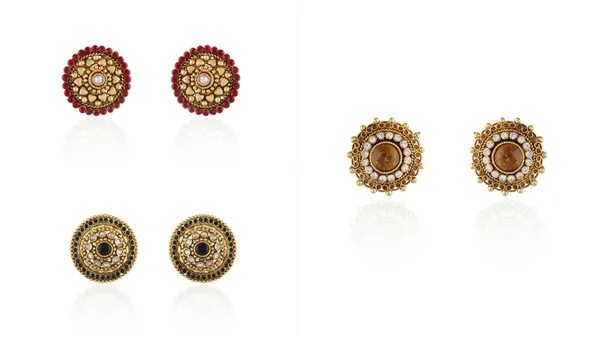 Gold_Combo_Of_3_Copper_Antique_Rajwadi_Stud_Earrings