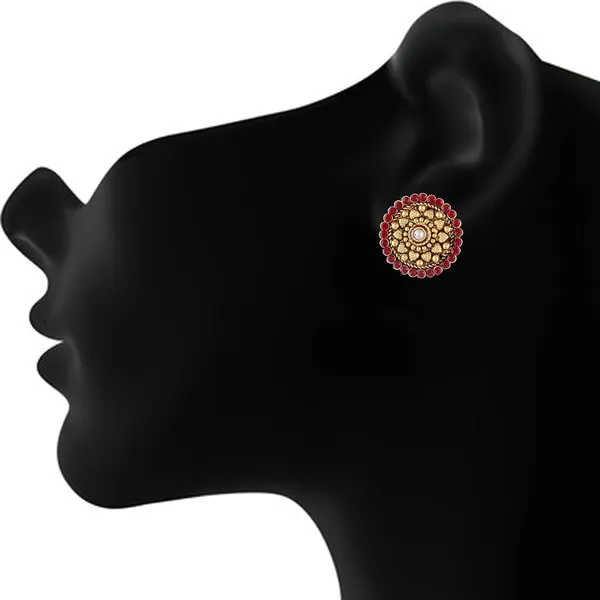 Gold_Combo_Of_3_Copper_Antique_Rajwadi_Stud_Earrings
