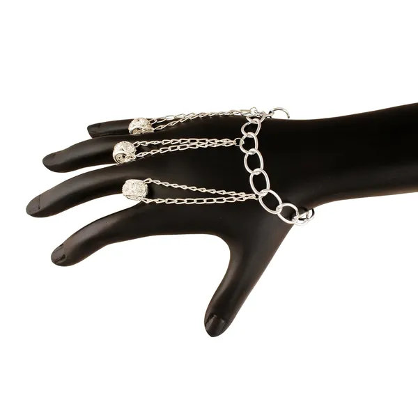 Silver_Diamond_Finger_Ring_Bangle_Slave_Chain_Silver_Bracelet