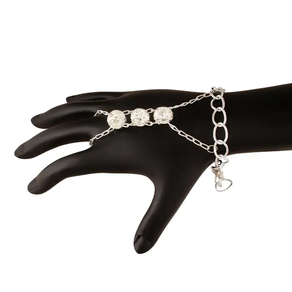 Silver_Diamond_Finger_Ring_Bangle_Slave_Chain_Silver_Bracelet