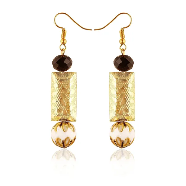 Gold-Black_Part_Wear_Multi_Beads_And_Pearl_Necklace_With_Earrings