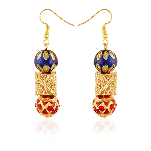 Multicolor_Colorful_Red_Multi_Beads_And_Pearl_Necklace_With_Earrings