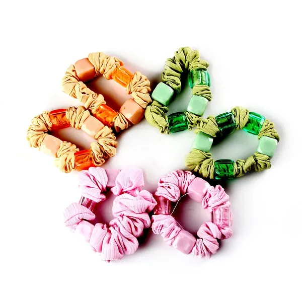 Multicolor_Cotton_Beaded_Hair_Ties_Hair_Band_Multi_Color_Combo_Pack_Of_18