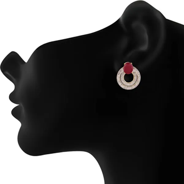 Gold_American_Diamond_Ruby_Dangling_Circle_Earring