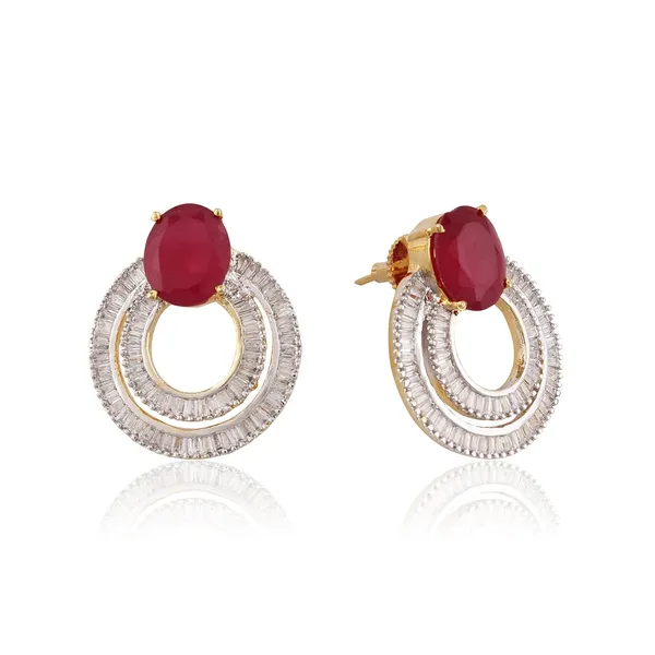 Gold_American_Diamond_Ruby_Dangling_Circle_Earring