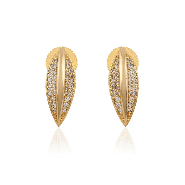 Gold_Brass_Leaf_Shaped_American_Diamond_Stud_Earrings_For_Women