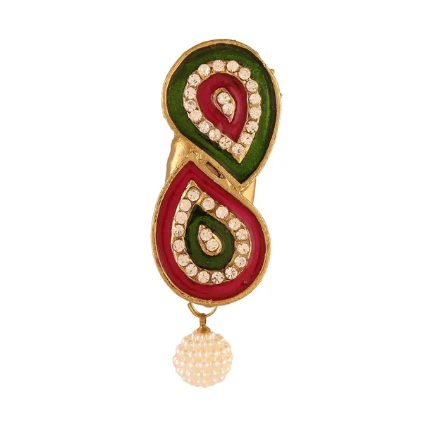 Gold_Pearl_Colorful_Saree_Pin_Brooch