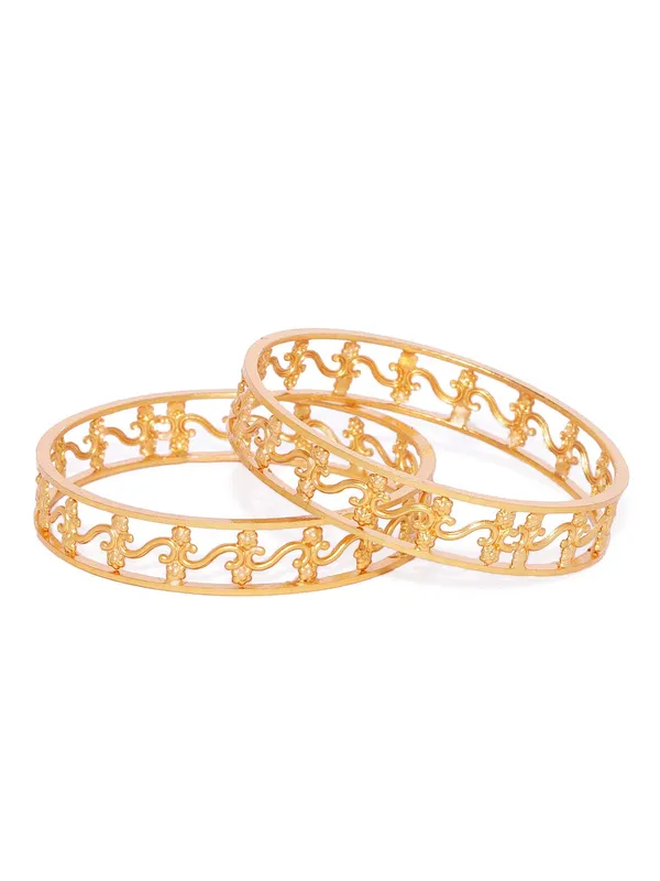 Gold_Matt_Gold_Handcrafted_Filigree_Bangles_(Size_2.4)