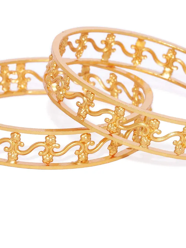Gold_Matt_Gold_Handcrafted_Filigree_Bangles_(Size_2.4)