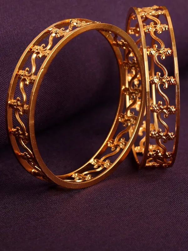 Gold_Matt_Gold_Handcrafted_Filigree_Bangles_(Size_2.4)