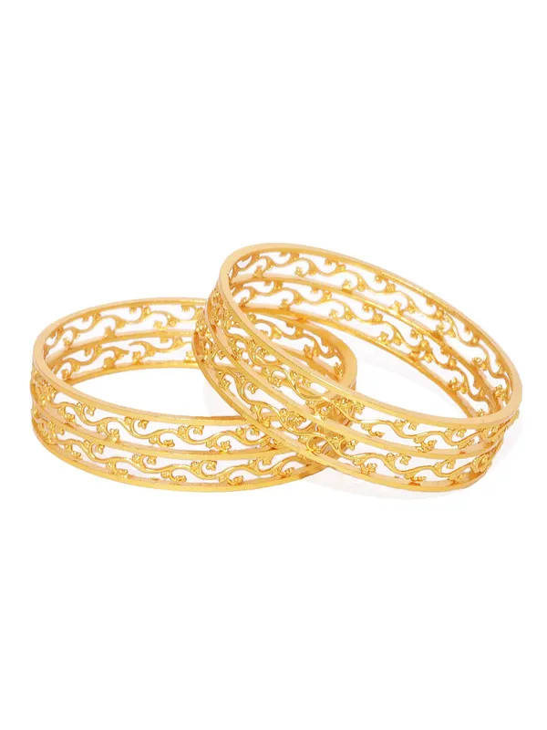 Gold_Matt_Gold_Handcrafted_Filigree_Bangles_(Size_2.4)