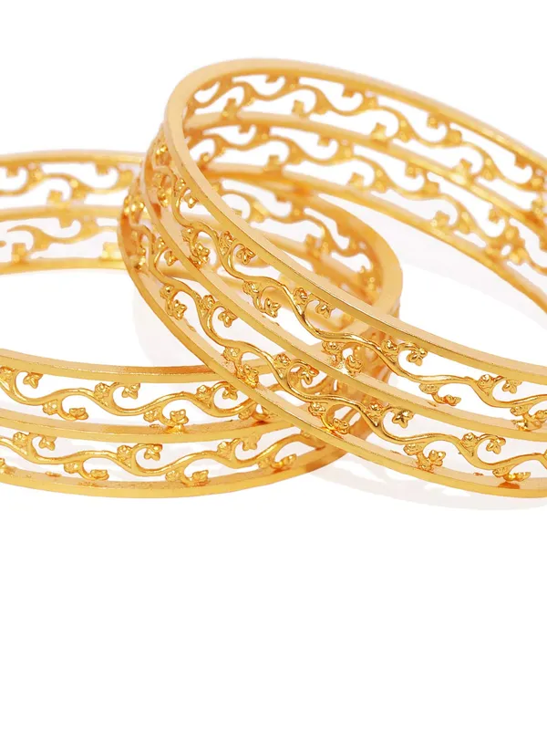Gold_Matt_Gold_Handcrafted_Filigree_Bangles_(Size_2.4)