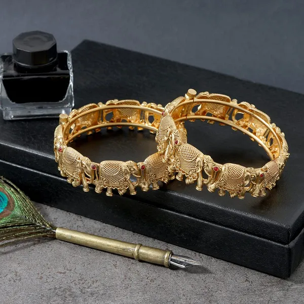 Gold_Traditional_Gold_Plated_Rajwadi_Style_Engraved_Elephant_Ethnic_Statement_Kada/Bangles_With_Screw_Closure_For_Women_And_Girls_Set_Of_2_(2.8)