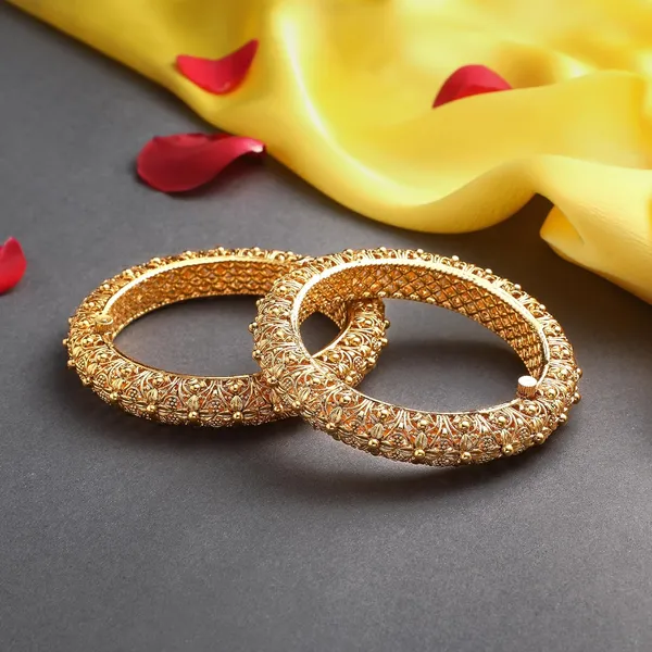 Gold_Plated_Traditional_And_Ethnic_Jewellery_Inspired_Antique_Finish_Screw_Closure_Statement/Bangles/Festive_Bangles_Set_Of_2_For_Women_(2.8)