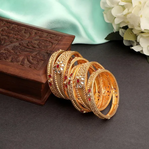 Gold_Matte_Gold_Plated_Antique_Inspired_Multicolour_Semi_Precious_Stones_Studded_Floral_Design_Rajwadi_Style/Bangles_Pack_Of_6_For_Women_And_Girls_(2.10)