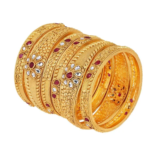 Gold_Matte_Gold_Plated_Antique_Inspired_Multicolour_Semi_Precious_Stones_Studded_Floral_Design_Rajwadi_Style/Bangles_Pack_Of_6_For_Women_And_Girls_(2.10)