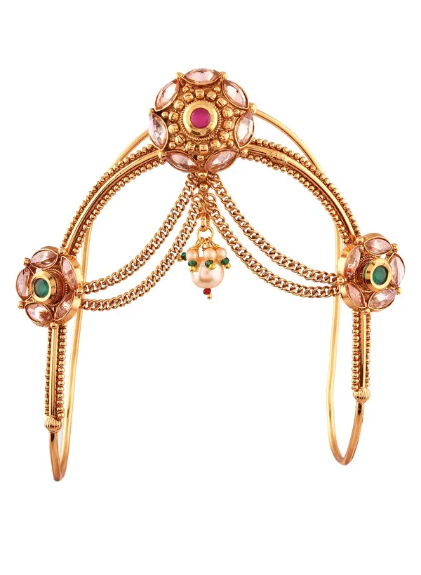 Gold_Plated_Traditional_Kundan_Embedded_And_Ruby_Emerald_Embellished_Ethnic_Jewellery_Inspired_Bajubandh/Armlet/Vanki_For_Women_Pack_Of_1