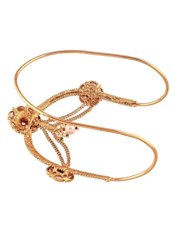 Gold_Plated_Traditional_Kundan_Embedded_And_Ruby_Emerald_Embellished_Ethnic_Jewellery_Inspired_Bajubandh/Armlet/Vanki_For_Women_Pack_Of_1