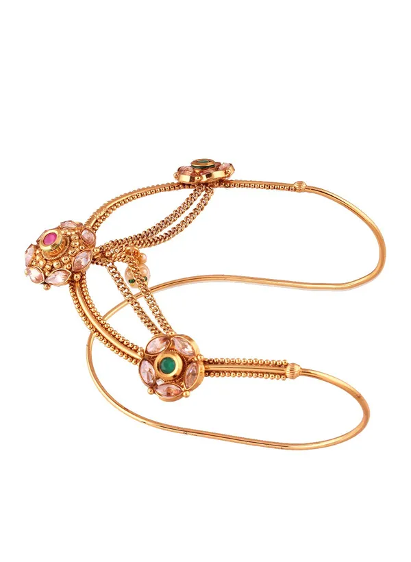 Gold_Plated_Traditional_Kundan_Embedded_And_Ruby_Emerald_Embellished_Ethnic_Jewellery_Inspired_Bajubandh/Armlet/Vanki_For_Women_Pack_Of_1