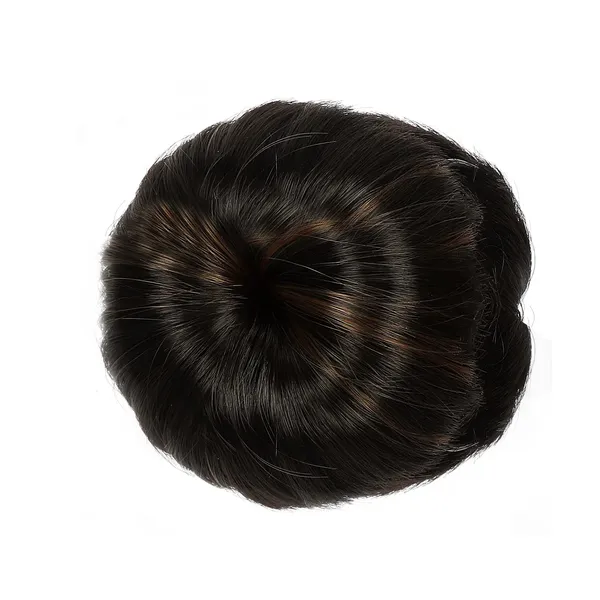 Black_Black_&_Blonde_Dual_Tone_Colour_Hair_Bun_Extension_Wig_With_Large_Black_Clutcher