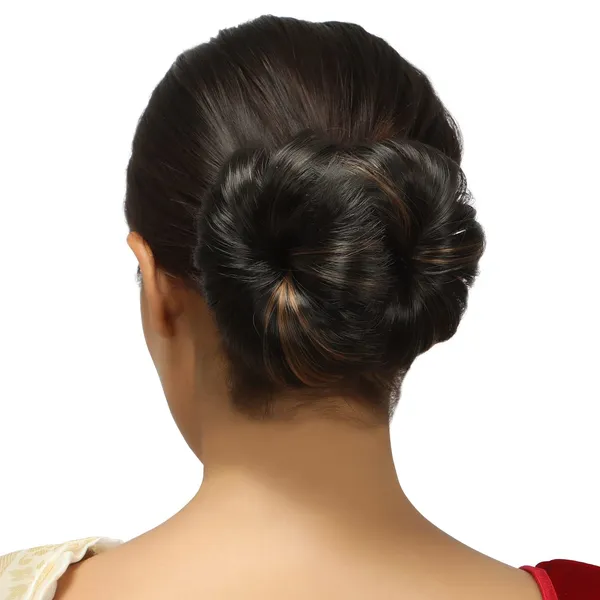 Black_Black_&_Blonde_Dual_Tone_Colour_Hair_Bun_Extension_Wig_With_Large_Black_Clutcher
