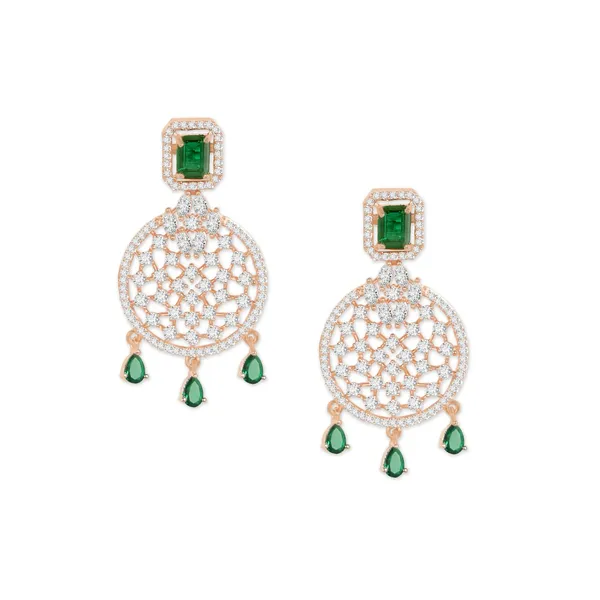 Green_Rose_Gold_Plated_American_Diamond_Studded_Drop_Earrings_With_Emerald_Green_Stones_-_Womens