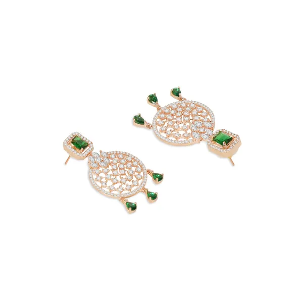 Green_Rose_Gold_Plated_American_Diamond_Studded_Drop_Earrings_With_Emerald_Green_Stones_-_Womens