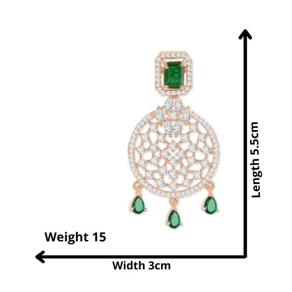 Green_Rose_Gold_Plated_American_Diamond_Studded_Drop_Earrings_With_Emerald_Green_Stones_-_Womens