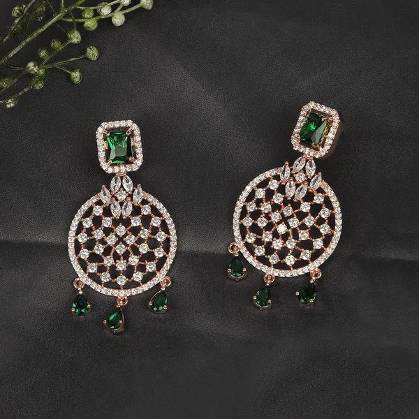 Green_Rose_Gold_Plated_American_Diamond_Studded_Drop_Earrings_With_Emerald_Green_Stones_-_Womens