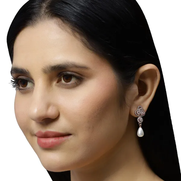 Rosegold_Plated_Delicate_American_Diamonds_Embedded_Minimal_Design_Stud_Earrings_With_Pearl_Drop_And_Pushback_Closure_For_Womern_And_Girls
