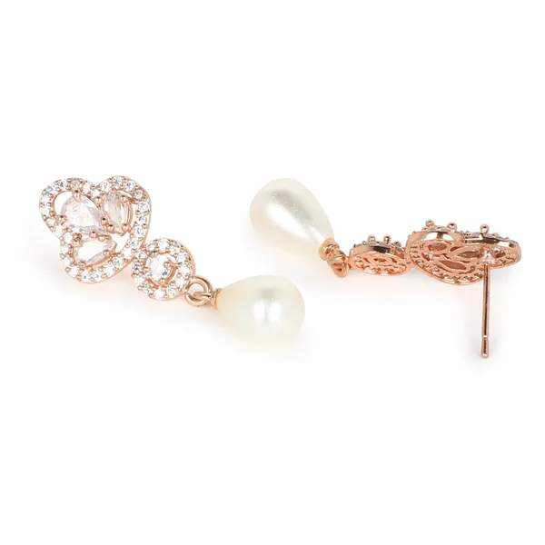 Rosegold_Plated_Delicate_American_Diamonds_Embedded_Minimal_Design_Stud_Earrings_With_Pearl_Drop_And_Pushback_Closure_For_Womern_And_Girls