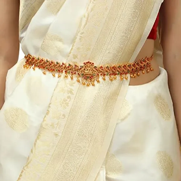 Multicolor_Traditional_Gold_Plated_Temple_Jewellery_With_Goddess_Lakshmi_Waist_Belt_|_Ethnic_Bridal_Kamarbandh_|_Kamarpatta_|_Kamarbandh_Belt_For_Wedding_|