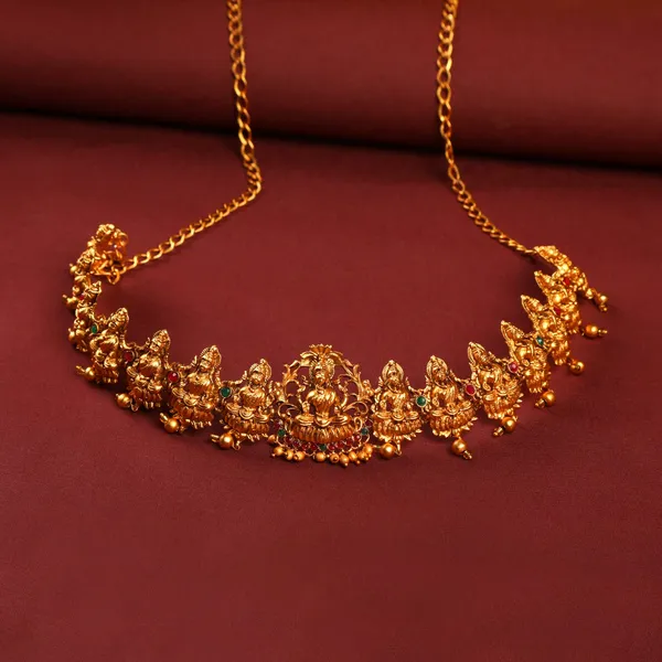 Multicolor_Traditional_Gold_Plated_Temple_Jewellery_With_Goddess_Lakshmi_Waist_Belt_Bridal_Kamarbandh_|_Kamarpatta_For_Women