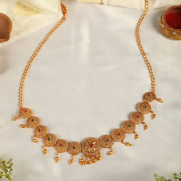 Multicolor_Traditional_Matte_Gold_Plated_Red_&_Green_Stones_Studded_Handcrafted_Waist_Belt_|_Bridal_Kamarbandh_|_Kamarpatta_For_Women_And_Girls_Pack_Of_1