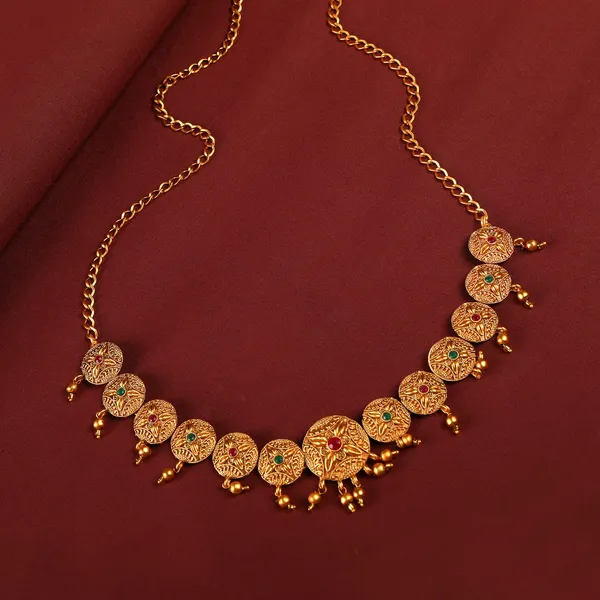Multicolor_Gold_Plated_Stones_Studded_Waist_Belt_|Bridal_Kamarbandh_|Kamarpatta_Red_&_Green_|_Gifting_For_Karwachauth