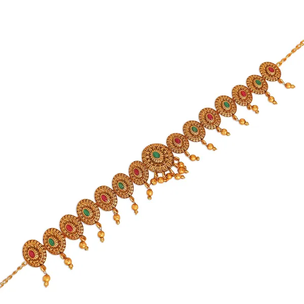 Multicolor_Gold_Plated_Red_&_Green_Stones_Studded_Waist_Belt_|Bridal_Kamarbandh_|Kamarpatta_For_Women_|_Gifting_For_Karwachauth