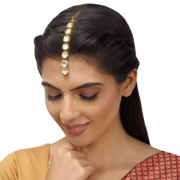 Gold_Traditional_Gold_Plated_Vilandi_Kundan_Embedded_Minimal_Style_Ethnic_Maang_Tika_Studded_With_Fish_Hook_Closure_For_Women_And_Girls_Pack_Of_1