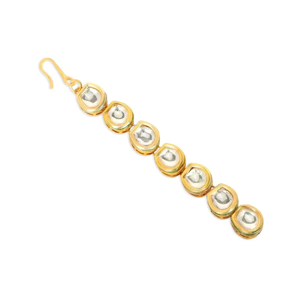 Gold_Traditional_Gold_Plated_Vilandi_Kundan_Embedded_Minimal_Style_Ethnic_Maang_Tika_Studded_With_Fish_Hook_Closure_For_Women_And_Girls_Pack_Of_1
