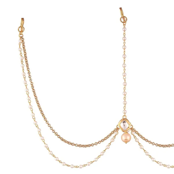 Gold_Plated_Indo_Western_Style_Inspired_Multilayer_Fresh_Water_Pearl_Chain_And_Kundan_Embedded_Delicate_Mathapatti/Damini_For_Women_And_Girls_Pack_Of_1