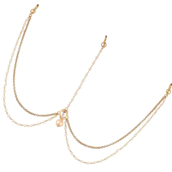 Gold_Plated_Indo_Western_Style_Inspired_Multilayer_Fresh_Water_Pearl_Chain_And_Kundan_Embedded_Delicate_Mathapatti/Damini_For_Women_And_Girls_Pack_Of_1