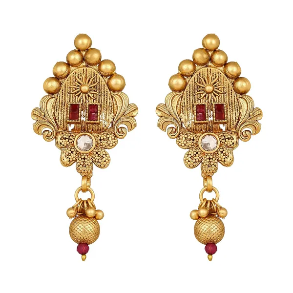 Gold_Antiquerajwadi_Matte_Gold_Plated_Semi_-_Precious_Stones_Studded_Statement_Necklace_With_Earrings_And_Maang_Tika_For_Women_And_Girls