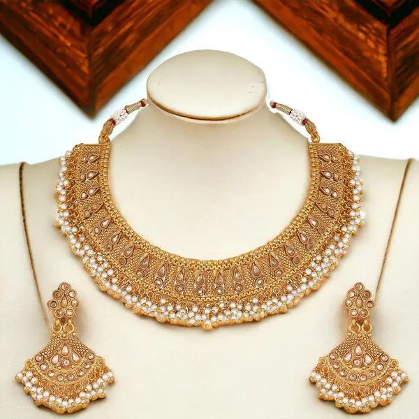 Gold_Antiquerajwadi_Matte_Gold_Plated_Semi_-_Precious_Stones_Studded_Statement_Necklace_With_Earrings_And_Maang_Tika_For_Women_And_Girls