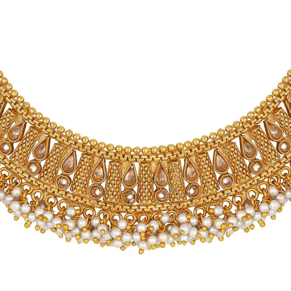 Gold_Antiquerajwadi_Matte_Gold_Plated_Semi_-_Precious_Stones_Studded_Statement_Necklace_With_Earrings_And_Maang_Tika_For_Women_And_Girls