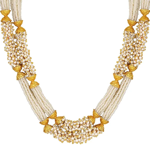 Gold_Plated_Stylish_Wedding_Style_Handcrafted_Long_Multi_Strand_Pearl_Jaipuri_Mala_Necklace_With_Earrings_Set_For_Women_And_Girls_Set_Of_1
