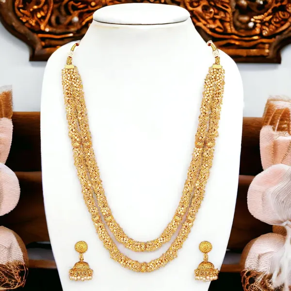 Gold_Plated_Stylish_Wedding_Style_Handcrafted_Long_Multi_Strand_Pearl_Jaipuri_Mala_Necklace_With_Earrings_Set_For_Women_And_Girls_Set_Of_1