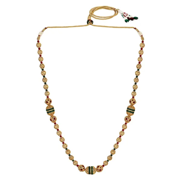 Gold_Plated_Stylish_Wedding_Style_Handcrafted_Long_Multi_Strand_Pearl_Jaipuri_Mala_Necklace_With_Earrings_Set_For_Women_And_Girls_Set_Of_1
