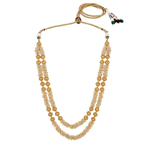 Gold_Plated_Stylish_Wedding_Style_Handcrafted_Long_Multi_Strand_Pearl_Jaipuri_Mala_Necklace_With_Earrings_Set_For_Women_And_Girls_Set_Of_1